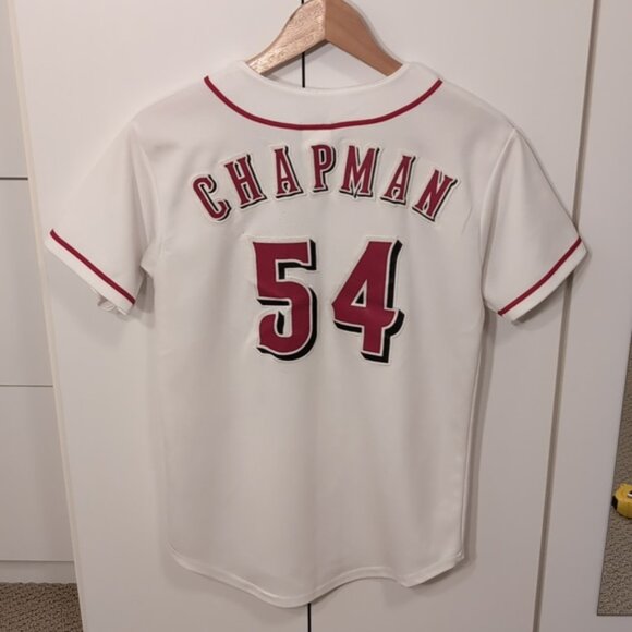 Cincinnati Reds Chapman Jersey White Youth L - Picture 8 of 9